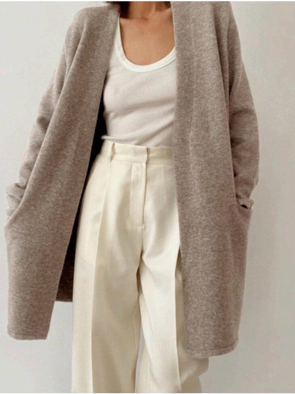 Jenni Kayne Open-Front Pocketed Cardigan in Brown